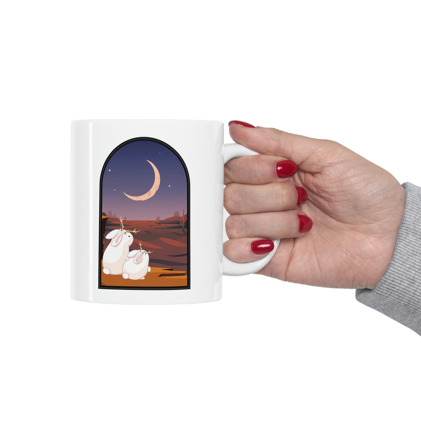 Jackalope Baby and Mom Ceramic Mug 11oz