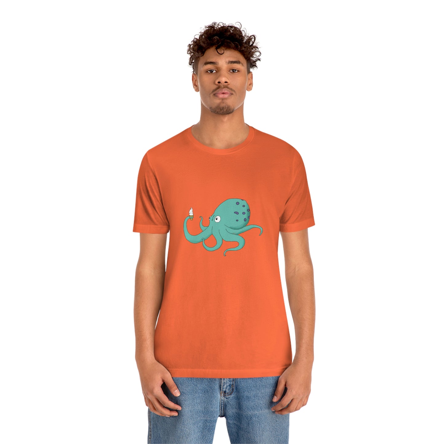 Curious Octopus Cartoon Unisex Tshirt Lord and Lady Towers