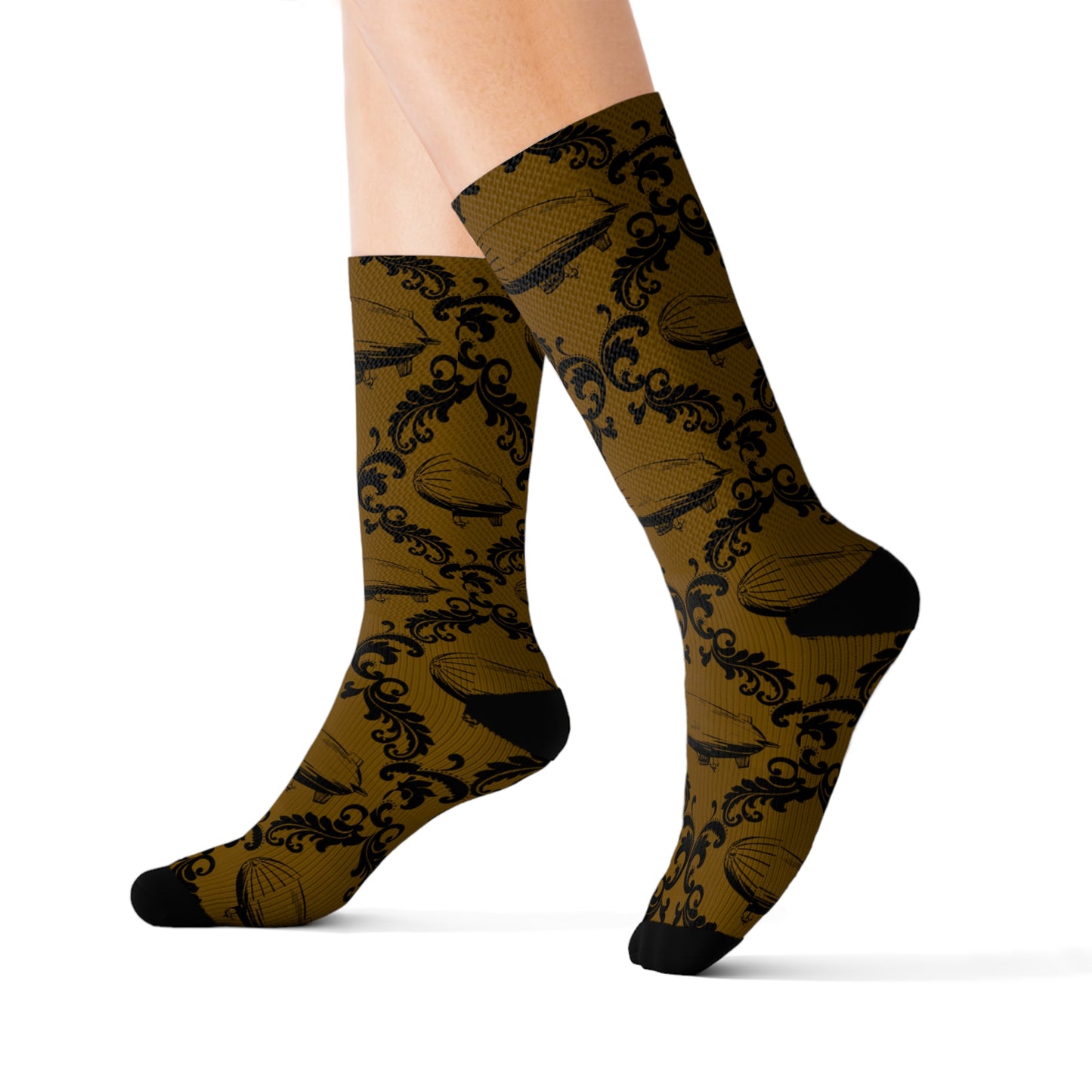 Airship Damask Steampunk Inspired Socks Lord and Lady Towers