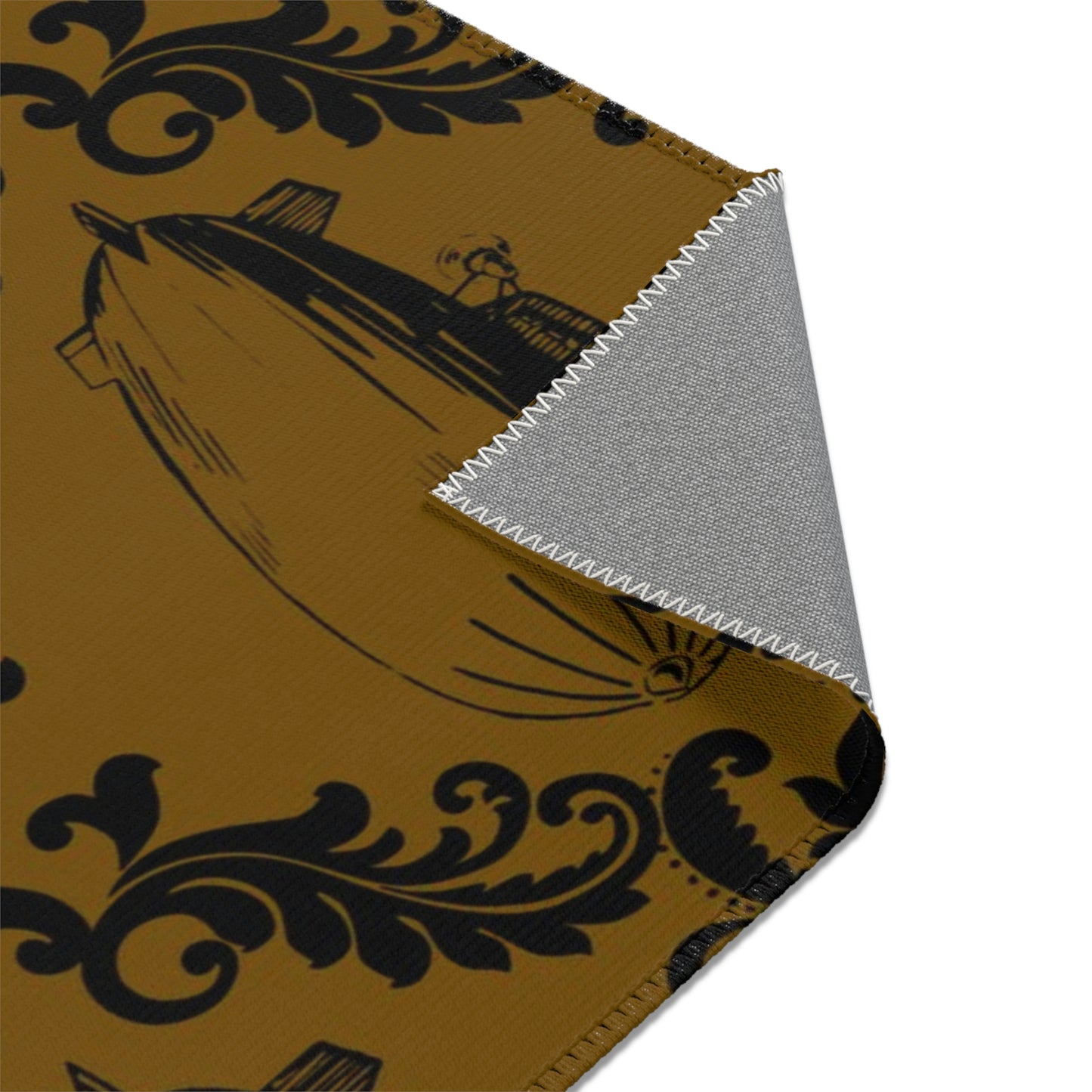 Steampunk Airship Damask Rug Lord and Lady Towers