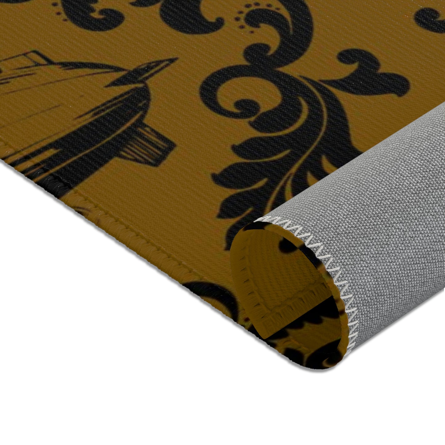 Steampunk Airship Damask Rug Lord and Lady Towers