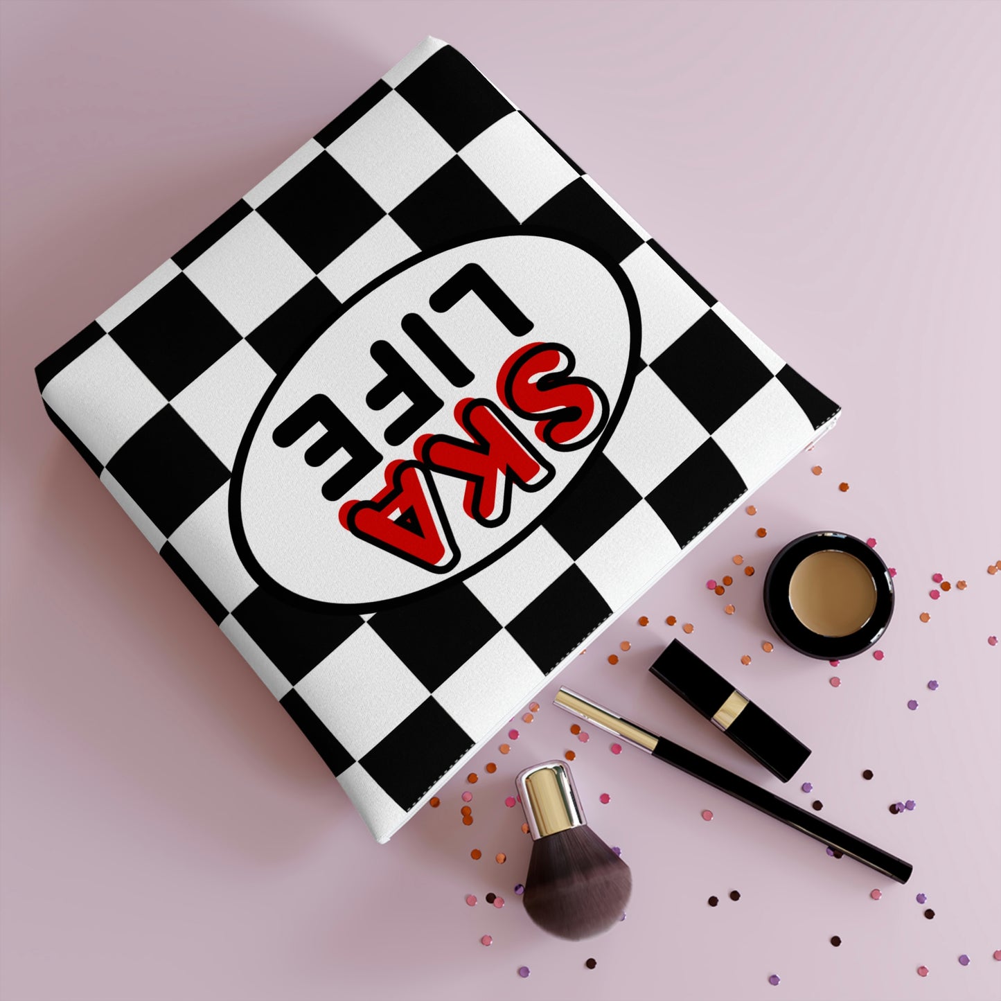 Ska life retro checkered Makeup Bag