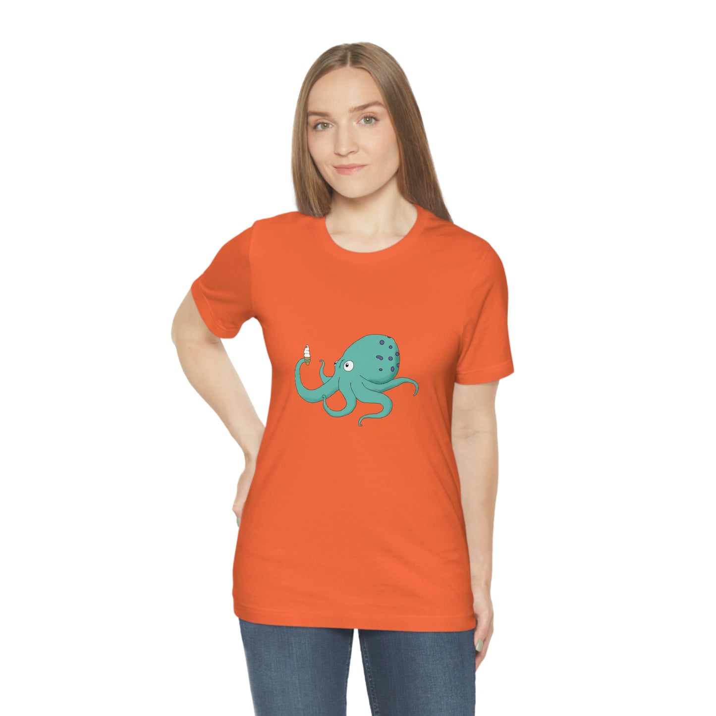Curious Octopus Cartoon Unisex Tshirt Lord and Lady Towers