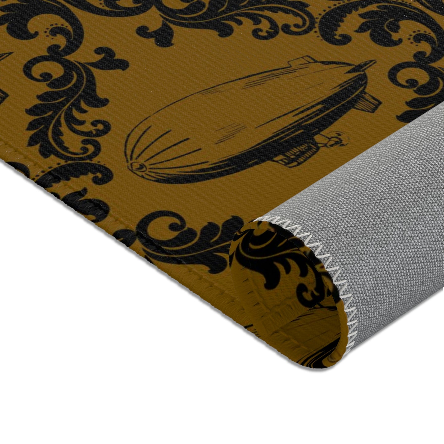 Steampunk Airship Damask Rug Lord and Lady Towers