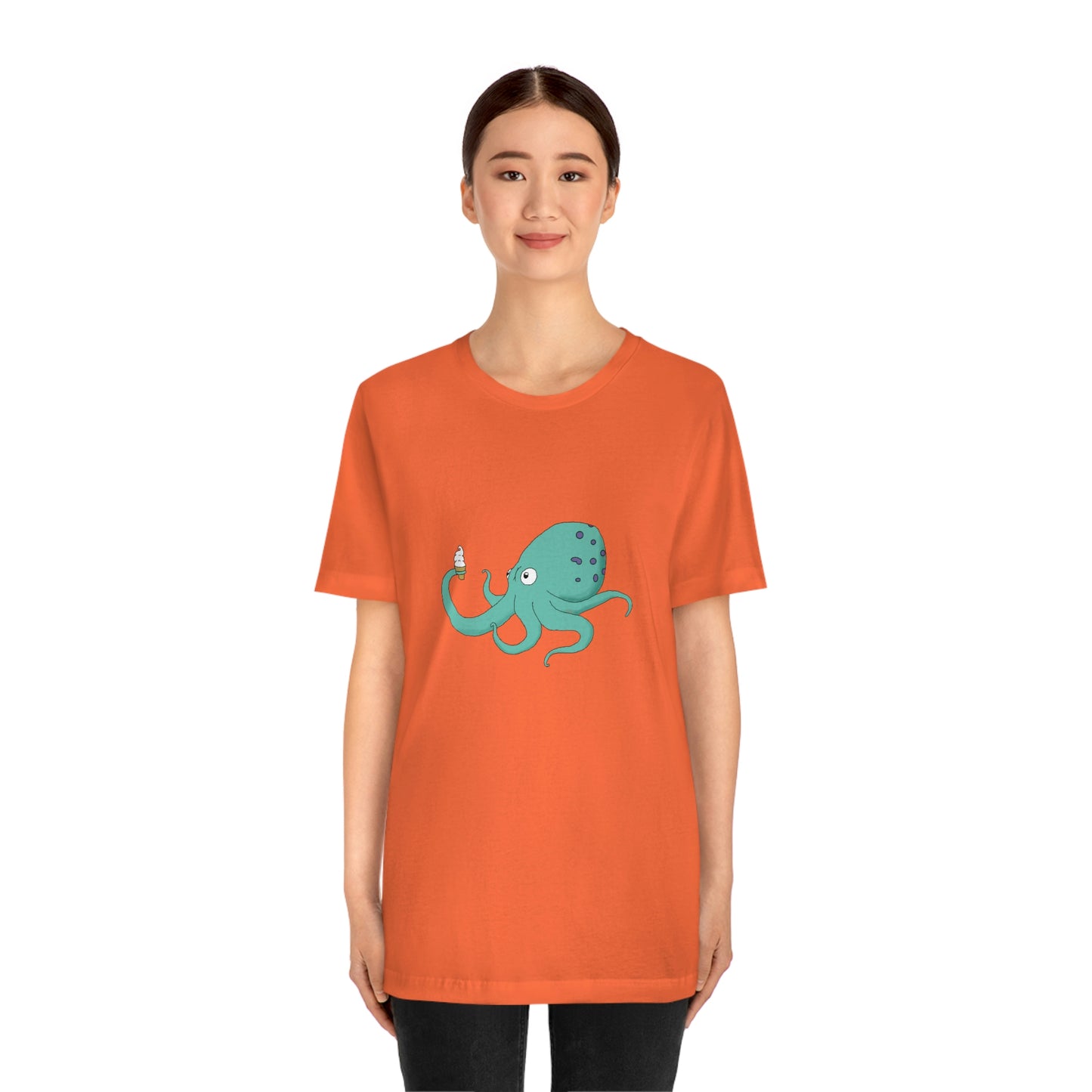 Curious Octopus Cartoon Unisex Tshirt Lord and Lady Towers
