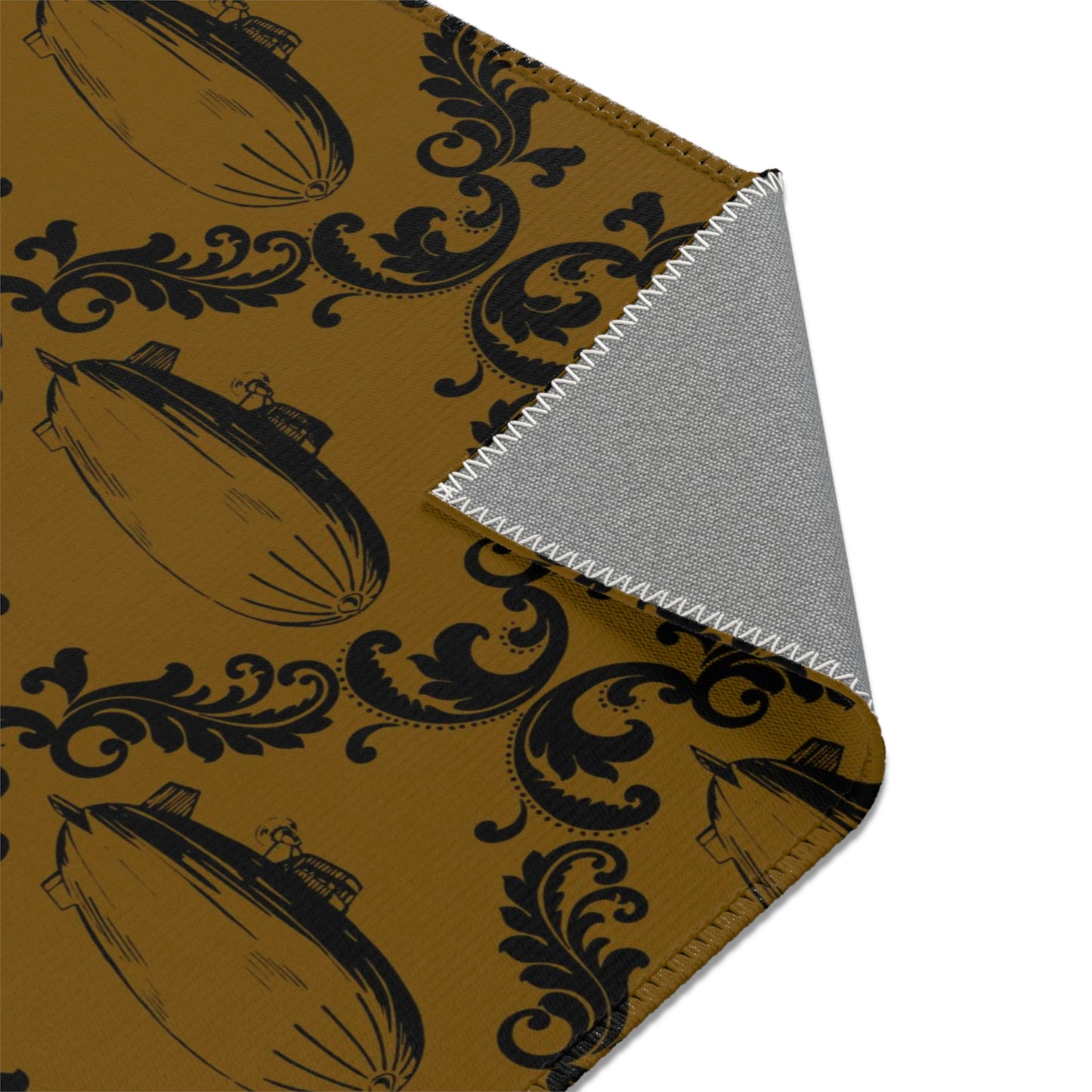 Steampunk Airship Damask Rug Lord and Lady Towers