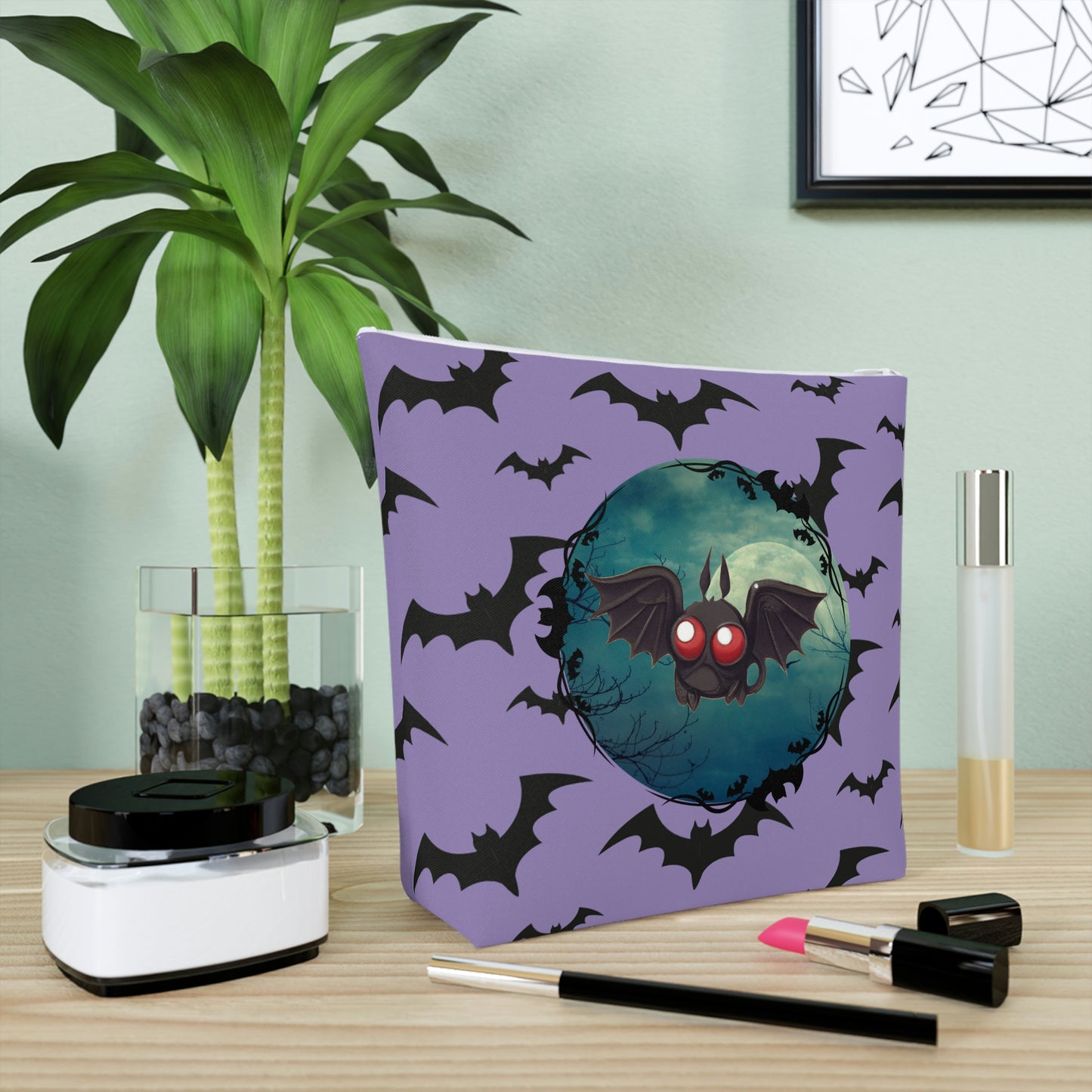 Adorable Pastel Goth Kawaii Bat Makeup Bag