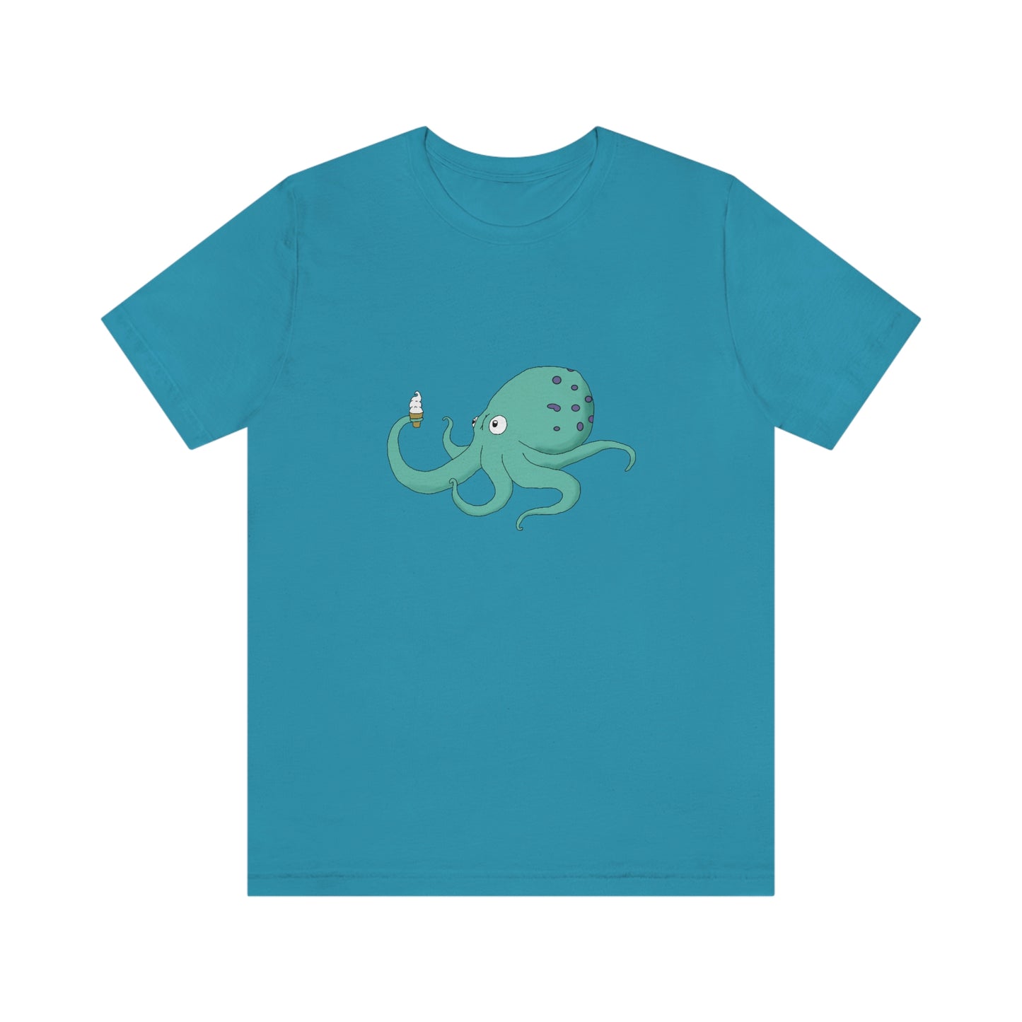 Curious Octopus Cartoon Unisex Tshirt Lord and Lady Towers