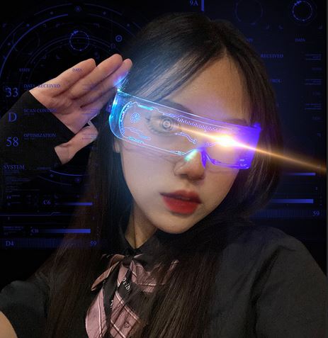 LED Light up GUI Design Cyberpunk Glasses -7 Colors Lord and Lady Towers