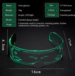 LED Light up GUI Design Cyberpunk Glasses -7 Colors Lord and Lady Towers