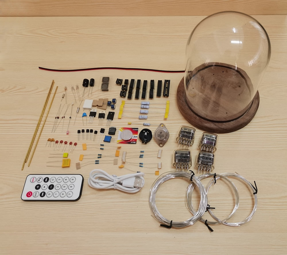 Nixie Tube Assemble Yourself Steampunk Retro Clock with Remote Lord and Lady Towers