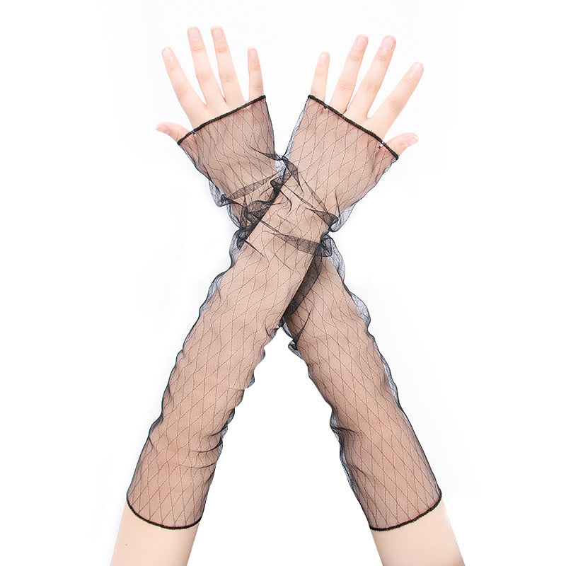 Long Black Fishnet Fingerless Gloves in Multiple Colors Lord and Lady Towers