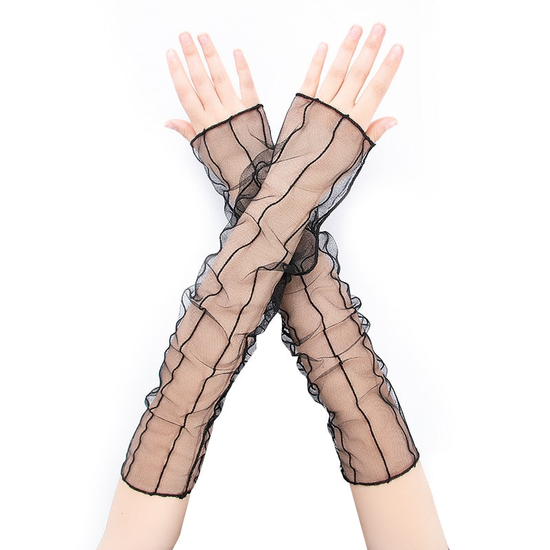 Long Black Fishnet Fingerless Gloves in Multiple Colors Lord and Lady Towers