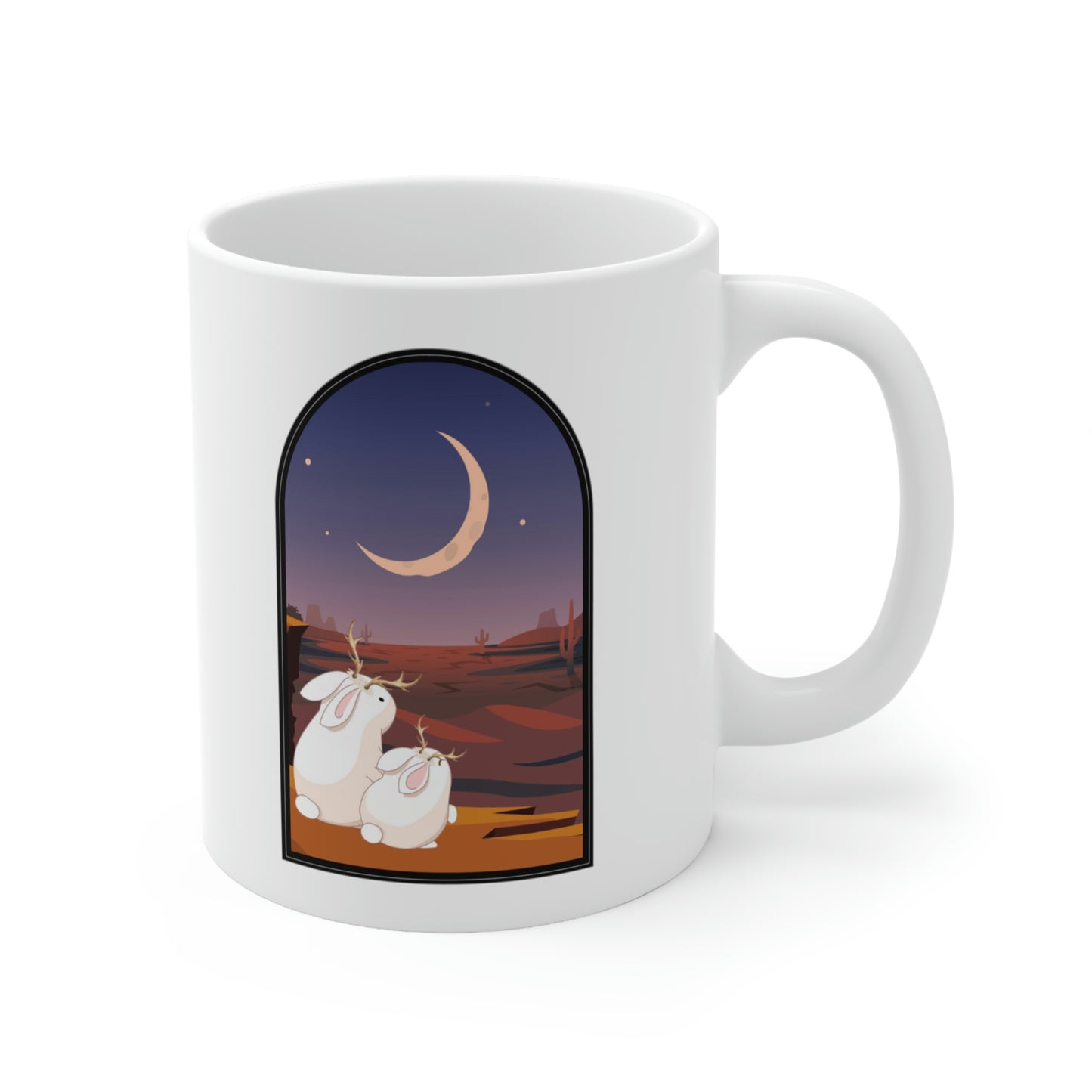 Jackalope Baby and Mom Ceramic Mug 11oz