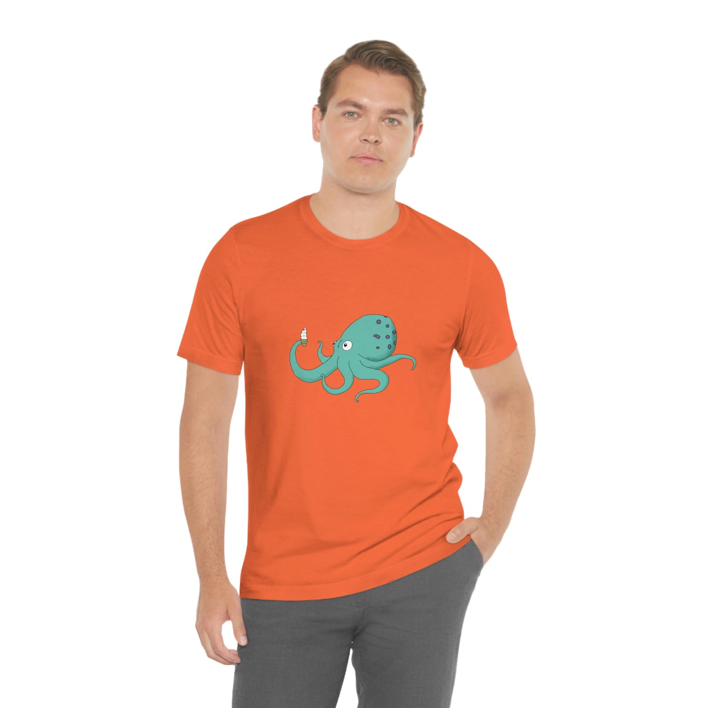 Curious Octopus Cartoon Unisex Tshirt Lord and Lady Towers