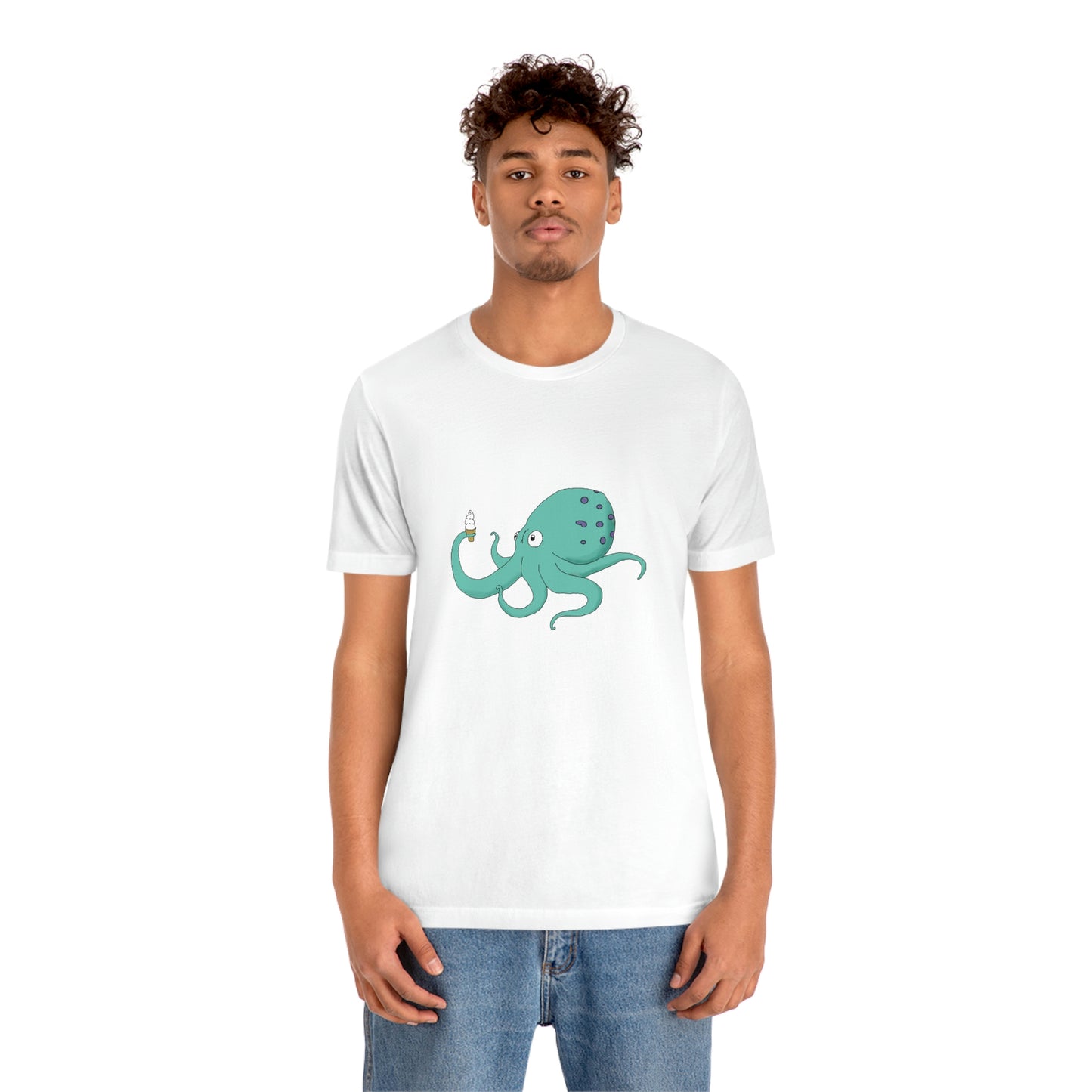 Curious Octopus Cartoon Unisex Tshirt Lord and Lady Towers
