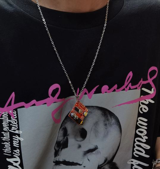Cyberpunk Circuit Board Necklaces Lord and Lady Towers