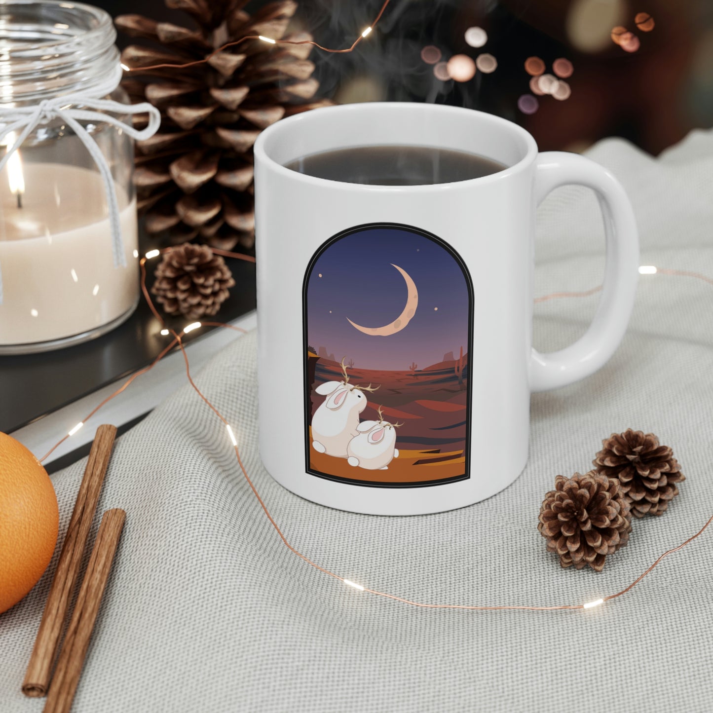 Jackalope Baby and Mom Ceramic Mug 11oz