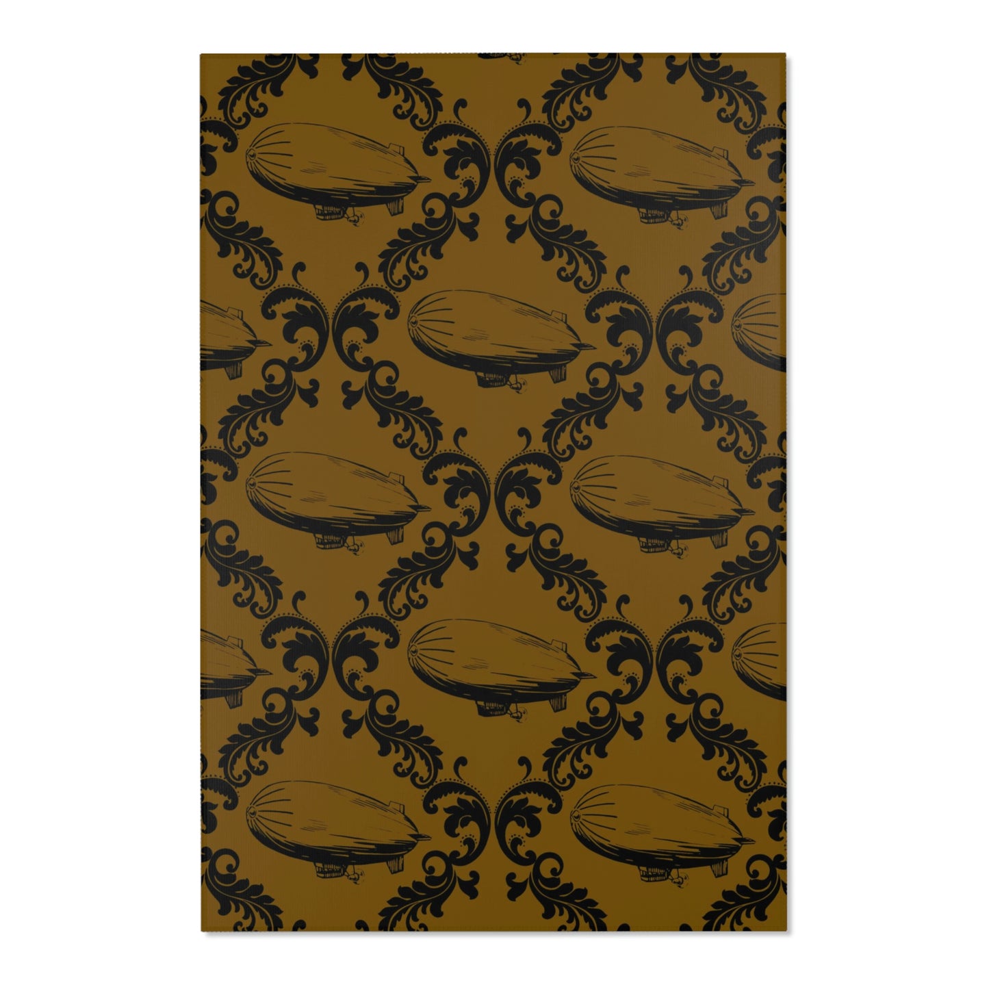 Steampunk Airship Damask Rug Lord and Lady Towers
