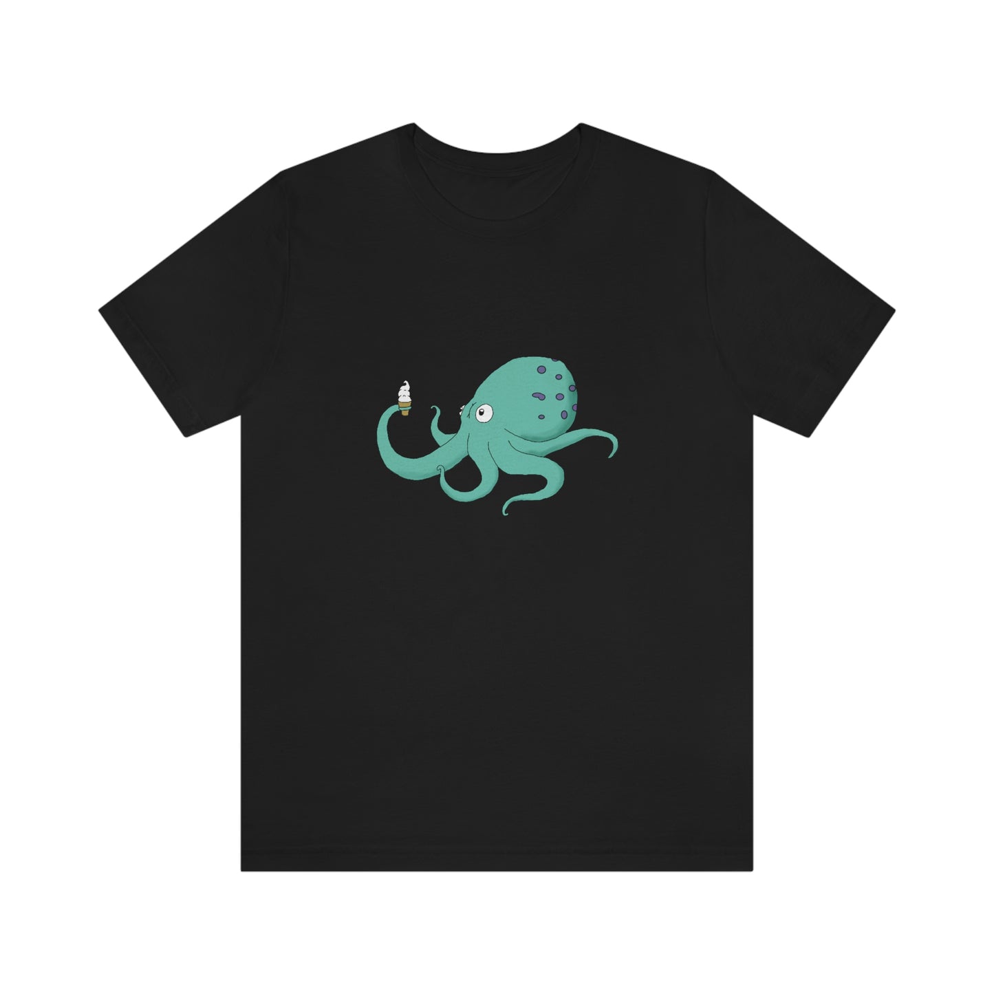 Curious Octopus Cartoon Unisex Tshirt Lord and Lady Towers