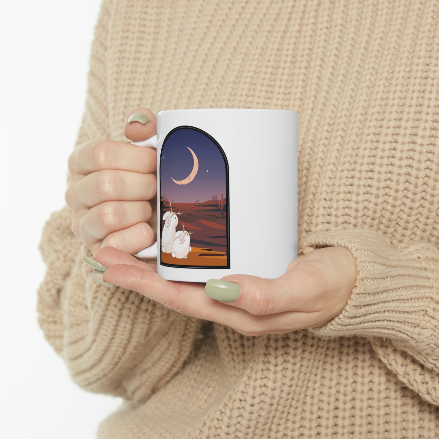 Jackalope Baby and Mom Ceramic Mug 11oz