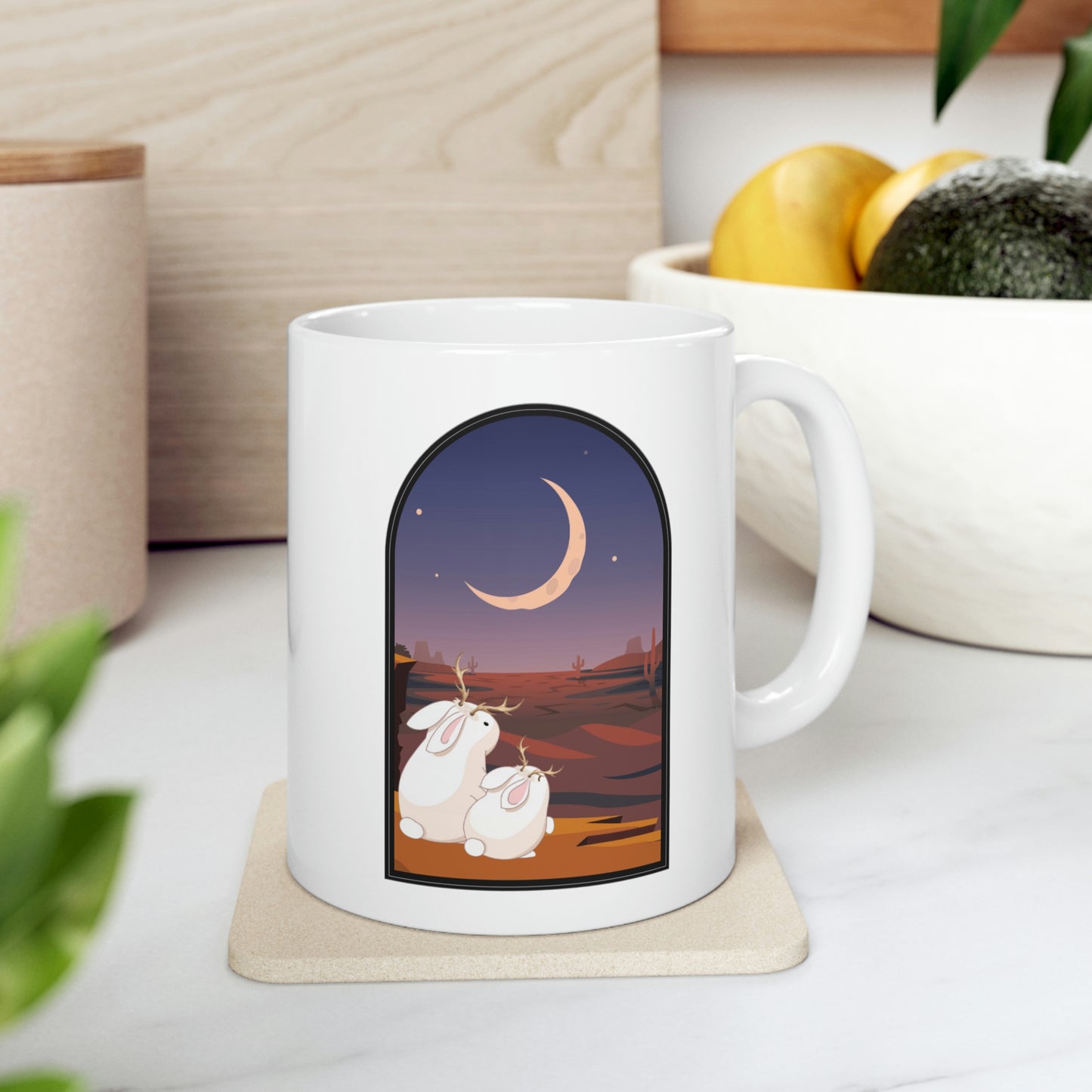 Jackalope Baby and Mom Ceramic Mug 11oz