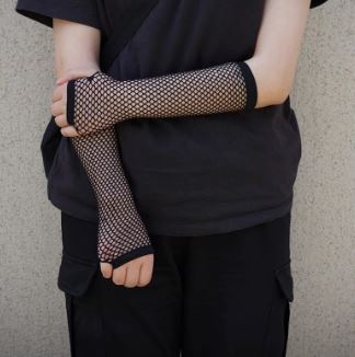 Long Black Fishnet Fingerless Gloves in Multiple Colors Lord and Lady Towers