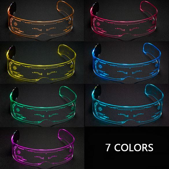 LED Light up GUI Design Cyberpunk Glasses -7 Colors Lord and Lady Towers