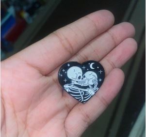 Punk Enamel Pins Featuring Plague Doctor, Hell Badge, Skeletons, and more! Lord and Lady Towers