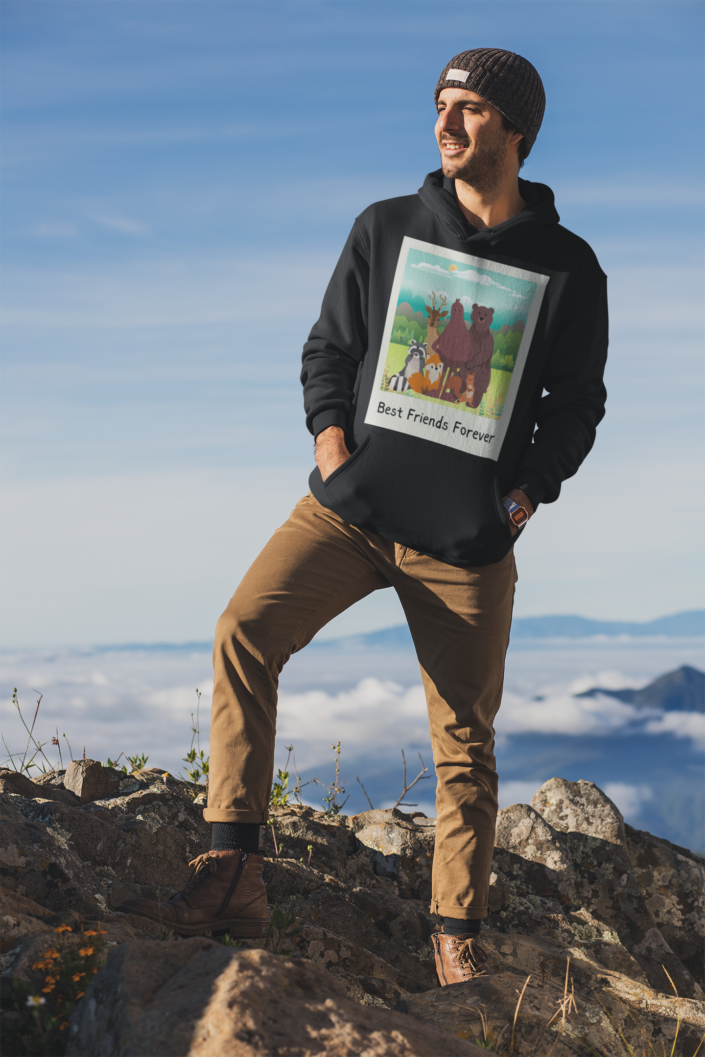 Best Friends Forever Bigfoot Cryptid Hooded Sweatshirt