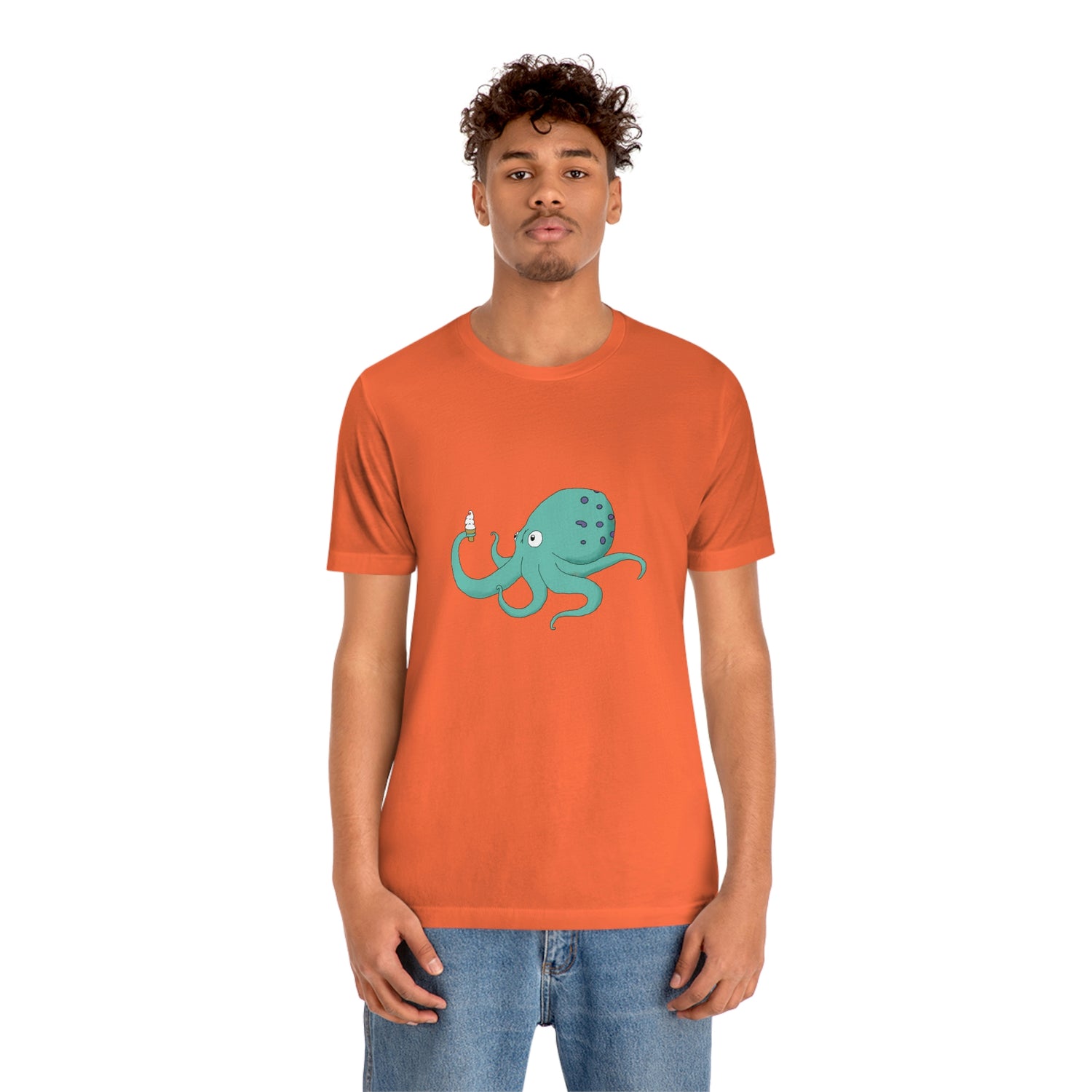 Curious Octopus Cartoon Unisex Tshirt Lord and Lady Towers