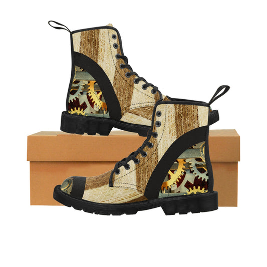 Women's Steampunk Gear Canvas Boots Lord and Lady Towers