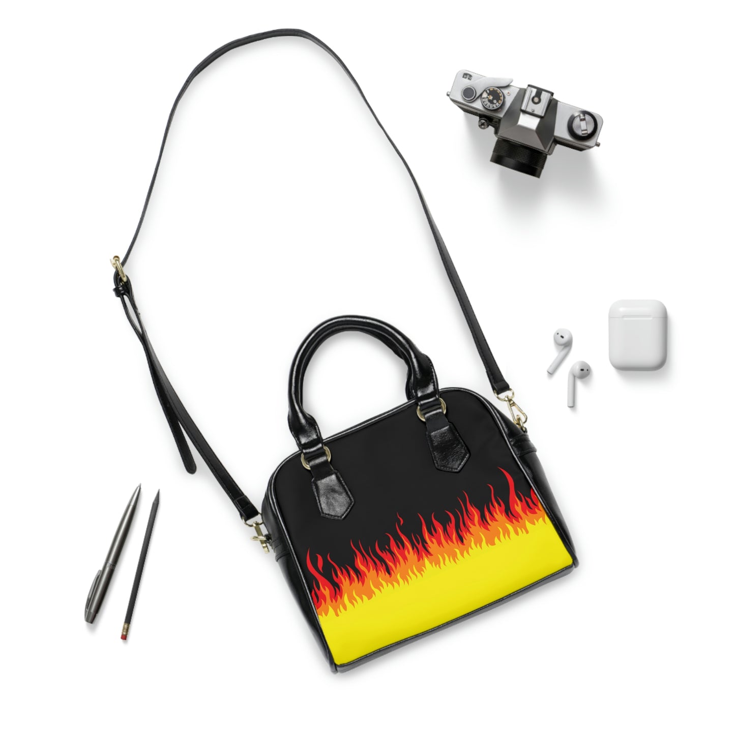 Retro Flame Shoulder Handbag