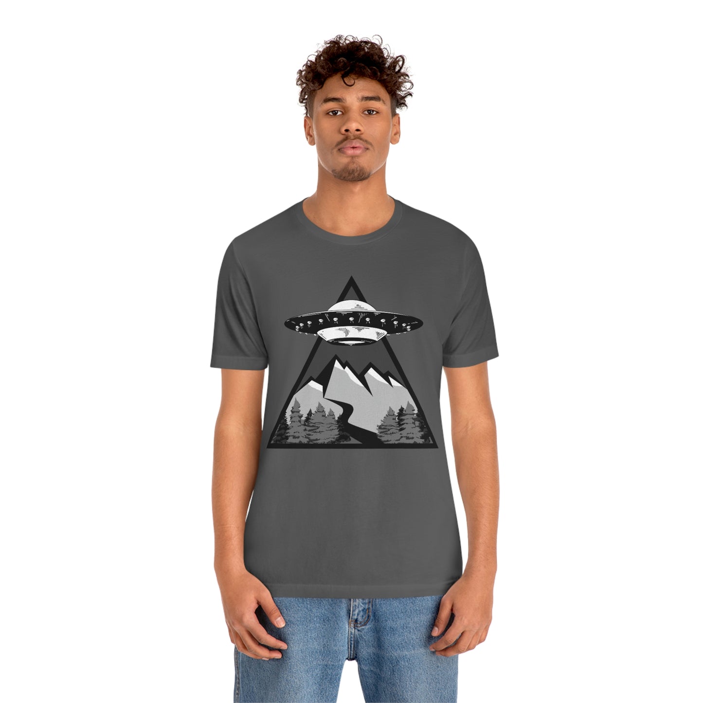 UFO Mountain Forest Scene Shirt Super Soft Tshirt