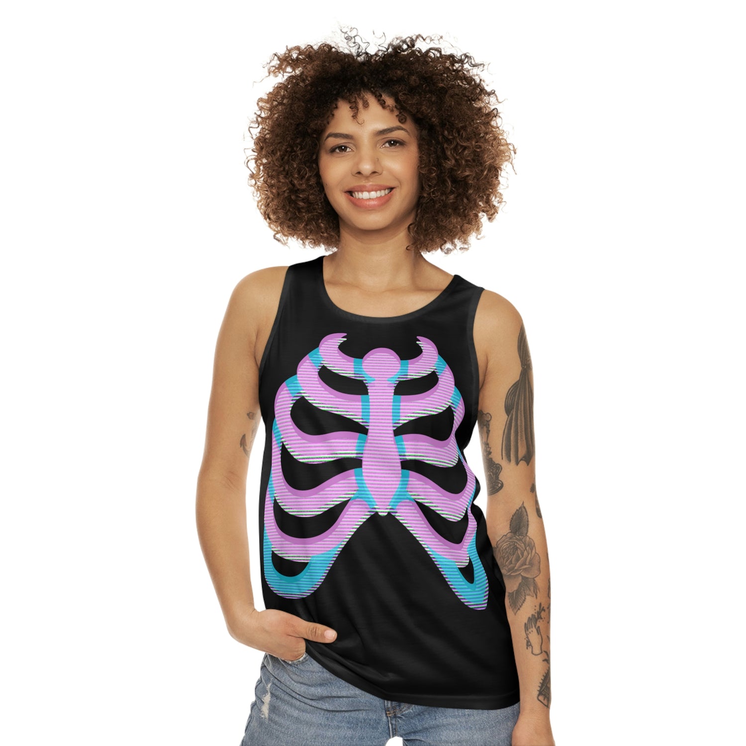 Gothic /Retro Wave Rib and Spine Tank Top Lord and Lady Towers