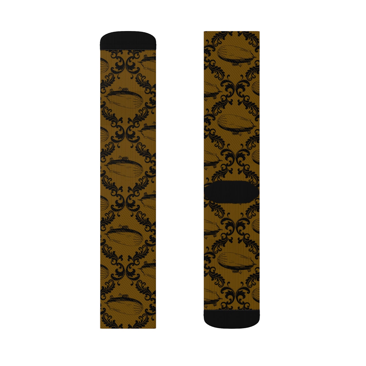 Airship Damask Steampunk Inspired Socks Lord and Lady Towers