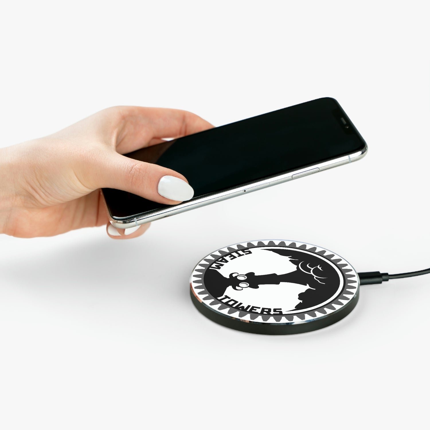 Steampunk Steamtowers Logo Wireless Charger for phones Lord and Lady Towers