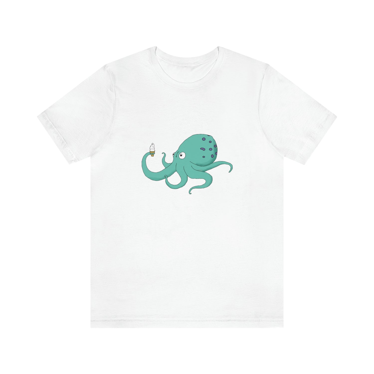 Curious Octopus Cartoon Unisex Tshirt Lord and Lady Towers