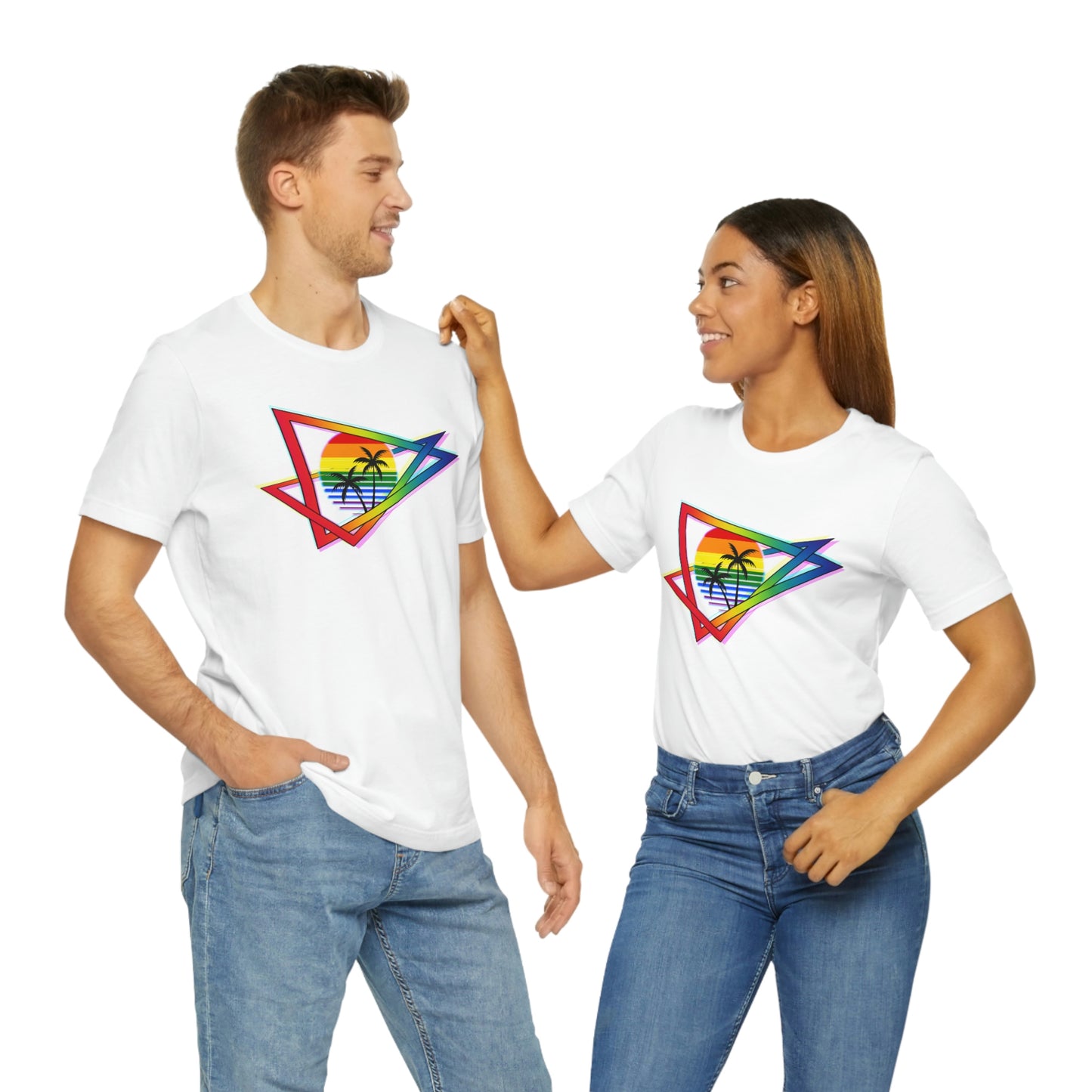 Outrun Style Rainbow Pride Shirt Lord and Lady Towers