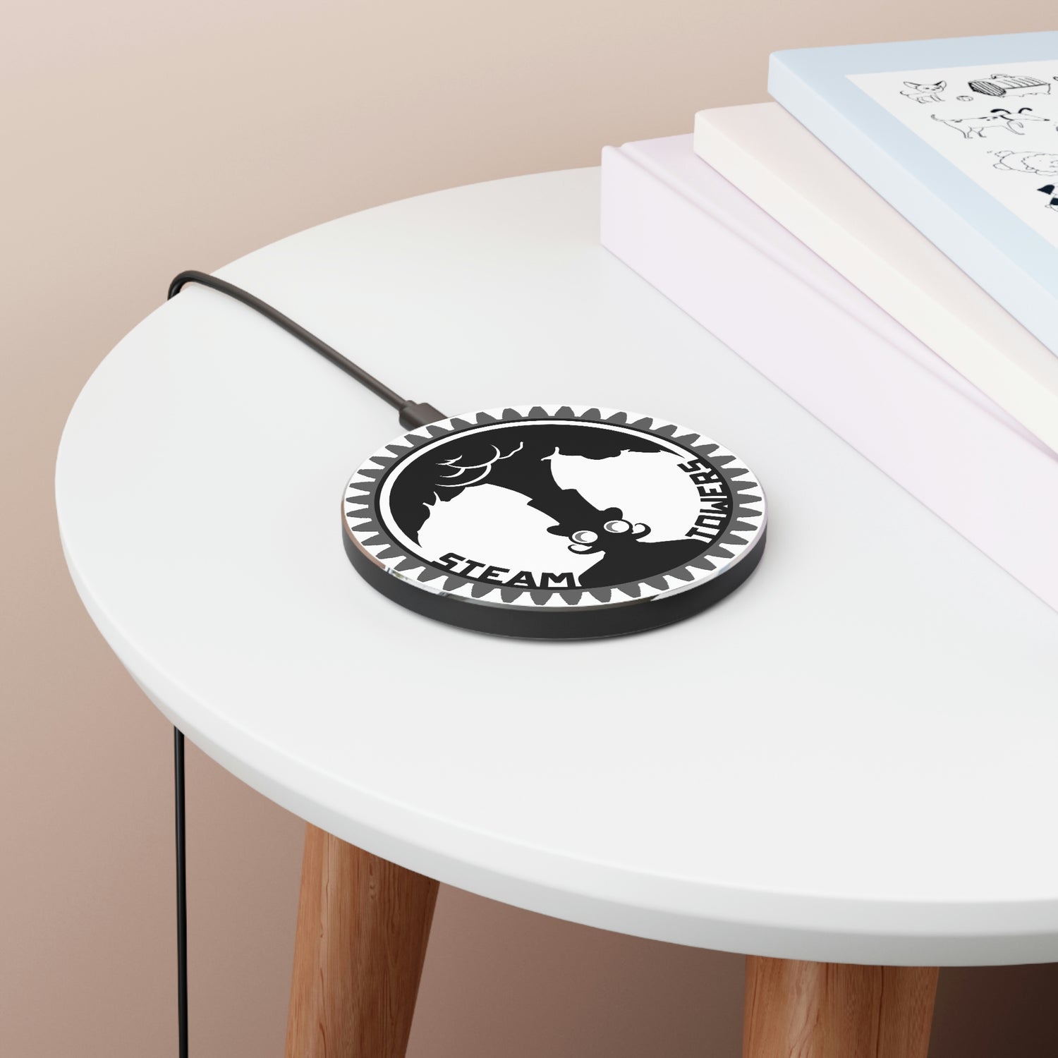 Steampunk Steamtowers Logo Wireless Charger for phones Lord and Lady Towers