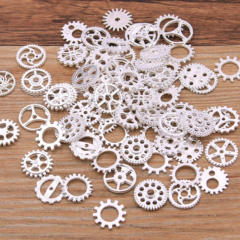 60PCS Small (8-15mm) Metal Steampunk Cogs & Gears Lord and Lady Towers