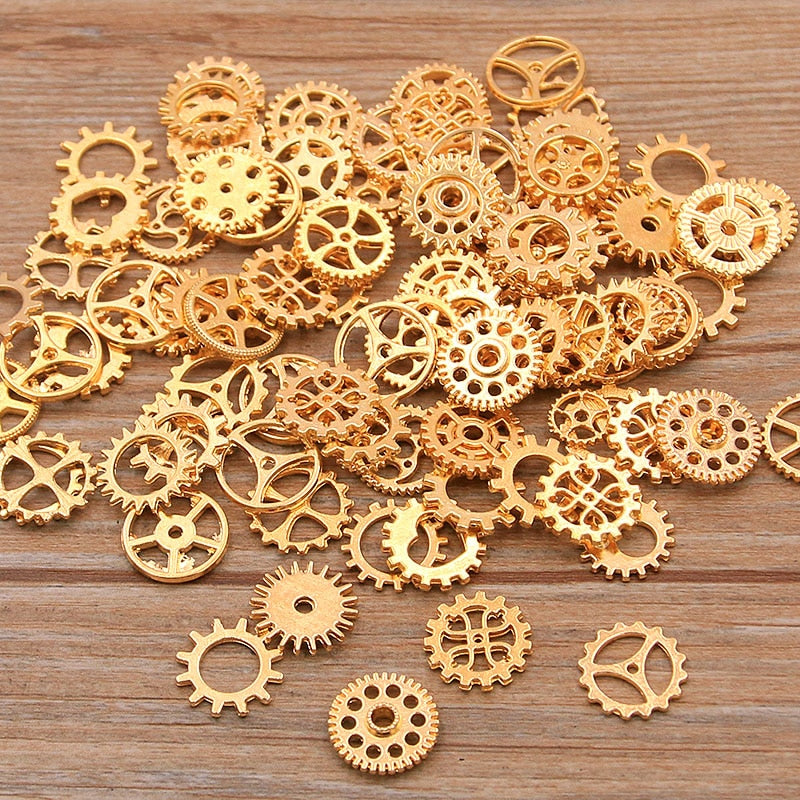 60PCS Small (8-15mm) Metal Steampunk Cogs & Gears Lord and Lady Towers