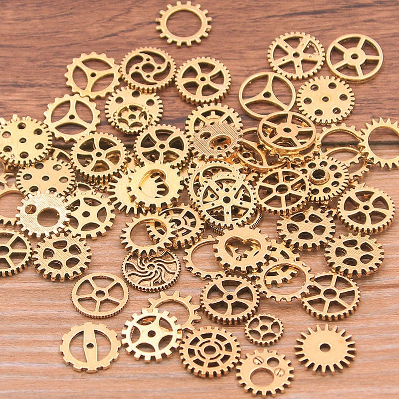 60PCS Small (8-15mm) Metal Steampunk Cogs & Gears Lord and Lady Towers