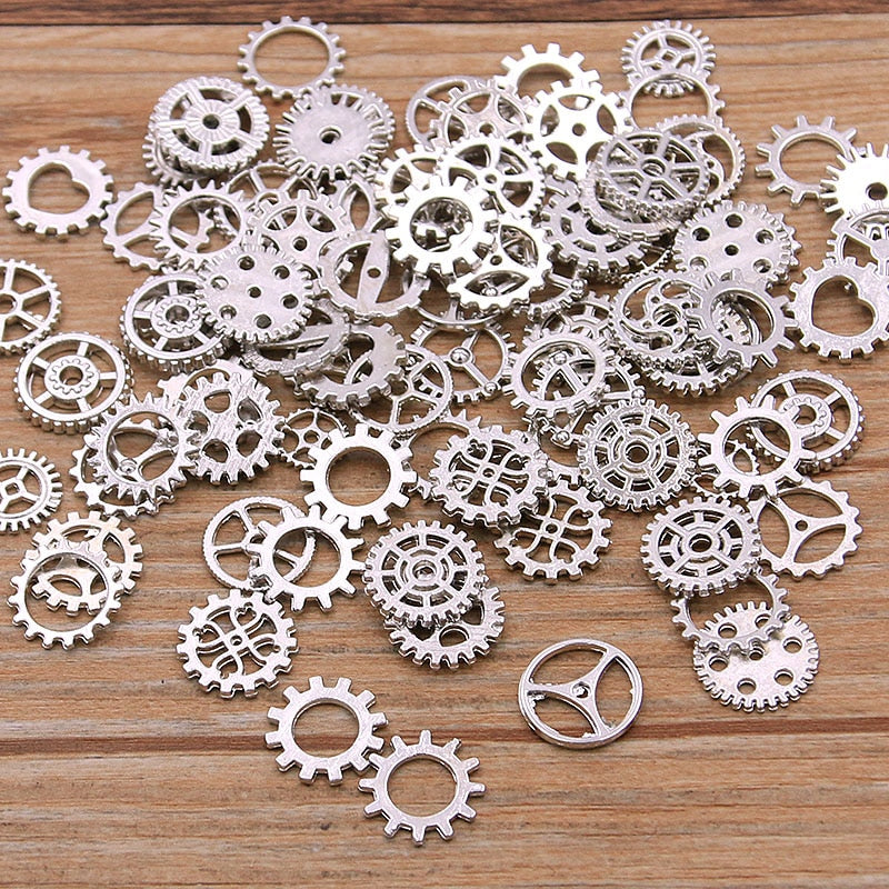 60PCS Small (8-15mm) Metal Steampunk Cogs & Gears Lord and Lady Towers