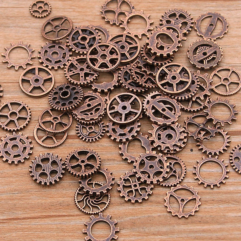 60PCS Small (8-15mm) Metal Steampunk Cogs & Gears Lord and Lady Towers