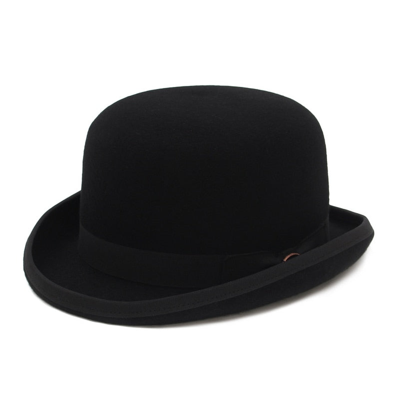 100% Wool Felt Derby Bowler Satin Lined 4 colors Available