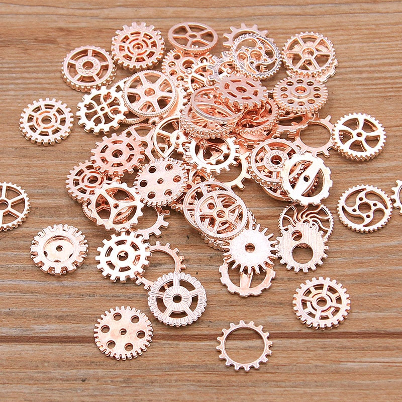 60PCS Small (8-15mm) Metal Steampunk Cogs & Gears Lord and Lady Towers