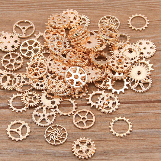 60PCS Small (8-15mm) Metal Steampunk Cogs & Gears Lord and Lady Towers