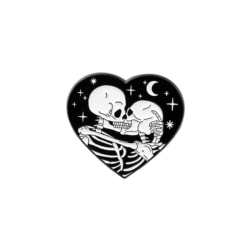 Punk Enamel Pins Featuring Plague Doctor, Hell Badge, Skeletons, and more! Lord and Lady Towers