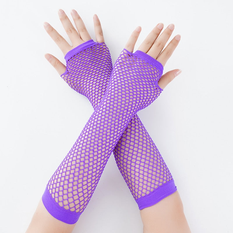 Long Black Fishnet Fingerless Gloves in Multiple Colors Lord and Lady Towers